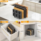 Cutting Board Organizer Kitchen Organizer Rack for Cutting Board, Bakeware, and Cookie Sheet, 5-Slot Heavy-Duty Steel Cookware Holder,Rust-Resistant with Anti-Slip Feet (1, Large) - size: Large