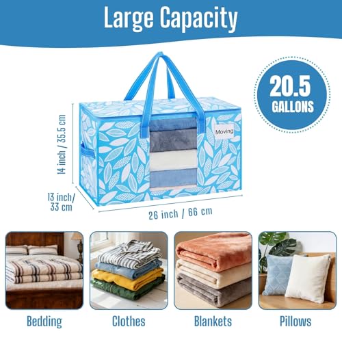 VENO 10 Pack Pack Heavy Duty Moving Bags, Clothes and Comforter Storage Bags with Clear Window, College Dorm Essentials Packing Supplies, Foldable Boxes Alternative (Spring Breeze, 10 Pack) - color: Spring Breeze, size: 10 Pack
