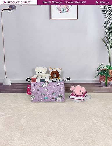 Rectangular Storage Basket Fabric Organizer Bin for Toys,Books,Clothes,Gifts,Pets-Perfect for Home,Office,Nursery,Dorm,Shelf(Rec-Unicorn) - color: Rec-Unicorn