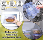 ARSUK Food Storage Containers with Airtight Lids - Reusable Plastic Containers Sets - BPA-Free Stackable Kitchen Storage for Meal Prep & Snacks - Microwavable & Dishwasher Safe (4 PCS) - color: 4 PCS