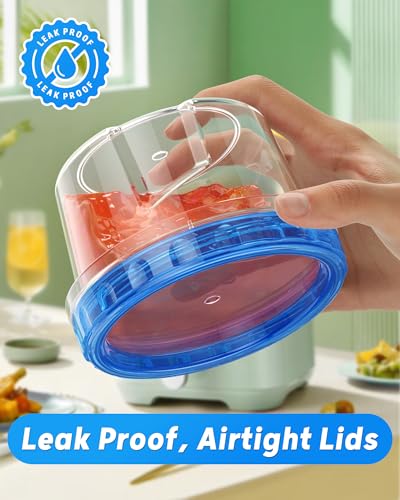 BiuLeon 6 Pack-17oz Freezer Storage Containers, Plastic Food Storage Containers with Twist Top Lids, BPA Free and Reusable Soup Containers with Lid, Microwave and Dishwasher Safe - color: 6Pack-17oz