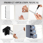 12 Pcs Metal Adjustable File Cabinet Rails Set Include 8 Hanging File Rail Clips 4 Cabinet Dividers Bars Suitable for Cabinets with Drawer Thickness Less Than 1/8 Inch(Silver,10-18 Inch) - color: Silver, size: 10-18inch