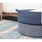 R RUNKA Extra Large Storage Basket - Soft Woven Organizer, 22" x 14" - color: Blue