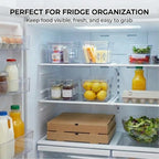 MOONEDGE Small Clear Plastic Storage Bins with Lids and Handles,Stackable Small Item Organizer Containers for Vanity,Craft,Office,Fridge,Kitchen,Pantry,Bathroom,Closet - 4 Pack (10×6×5 in) - size: 4 Pack