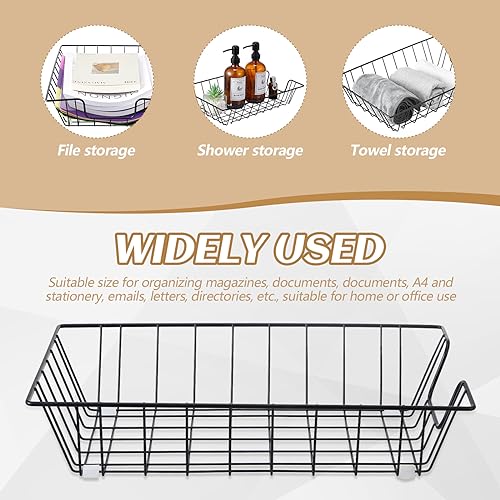 Yeaqee 6 Pcs Letter Tray Wire Paper Trays Stackable File Desk Organizer Metal File Paper Holder Basket for Desk Desktop Letter Storage for Office Home Classroom School(14'' x 10'' x 3'',Black) - color: Black, size: 14'' X 10'' X 3''