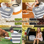 HOYTAMDA 25-35Lbs Rice Container,Collapsible Airtight Food Storage Containers with Wheels,Handle,Rice Storage Container with Small Bin and Scoop,Rice Dispenser for Flour Sugar Cereal Grain Dog Cat - color: Grey/25-35lbs