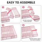 Marbrasse Expandable Desk Drawer Organizer, Mesh Tray with 10 Adjustable Compartments, Desk Organizers for Office Supplies, Makeup & Vanity (Expandable-Pink) - color: Expandable-Pink