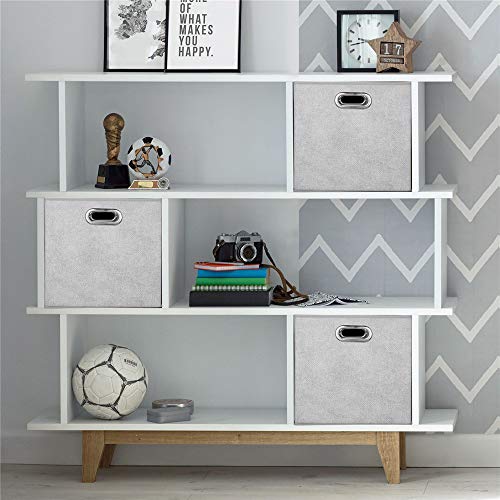 13 inch Storage Cubes Bins Grey White Fabic Storage Cubes Inserts Foldable Cloth Storage Boxes Collapsible Storage Baskets Drawer for Cube Organizer ,QY-SC07-3 - color: Gray-white dots