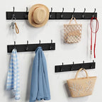 Forbena Black Coat Rack Wall Mount, Coat Hooks Wall Mounted for Entryway Closet Bedroom Bathroom Office, Antique Coat Hanger for Hanging Hats, Towels, Purses, Bags, Clothes, Backpack (Black) - color: Black