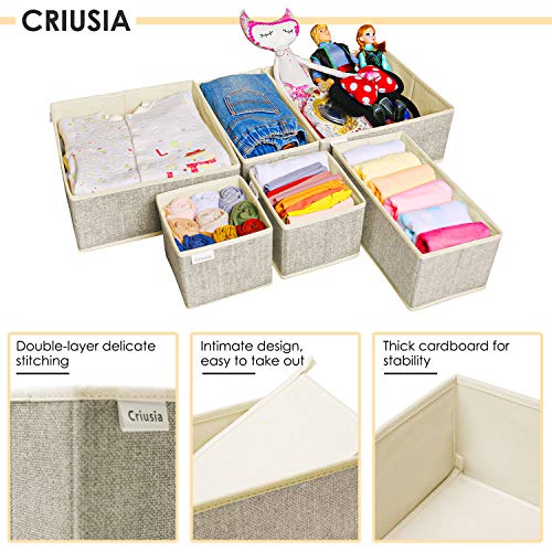 12 Pack Drawer Organizers for Clothing, Foldable Clothes Storage Box Closet Dresser Drawer Organizers Dividers, Bedroom Organization Fabric Bins for Baby Clothes Underwear Sock Bra Ties (Beige) - color: Beige, size: 12 PACK