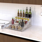 PMMASTO Widen Tiered Spice Rack, Seasoning Organizer, Clear Acrylic Vertical Shelves Can Organizer for Countertop, Cabinet, Pantry, Kitchen Organization and Storage - 5 Tier - size: Widen 5 Tier - inner width 3''