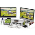 Simple Houseware Desk Dual Monitor Stand Riser with Drawer, White - color: White