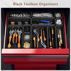 A-LUGEI【Large Size】【5 Pcs】 Tool Box Organizer Tray Divider【Single Size】 Black Plastic Desk Drawer Organizer Garage Organization for Wrench Plier Hammer Bit Socket Extension Screwdriver Bolt Hex key - size: 5pcs-L Size