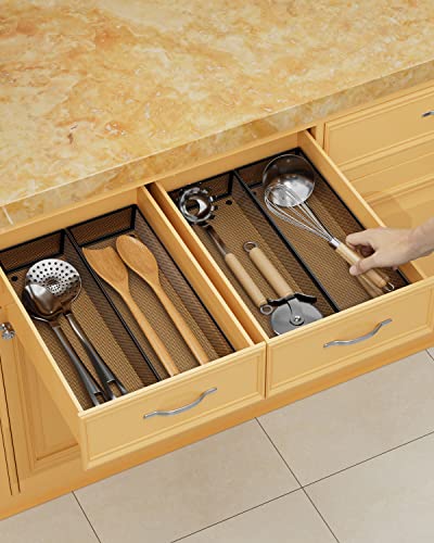 JANE EYRE kitchen drawer organizer - silverware utensil organizer for kitchen drawer,silverware tray in drawers - color: 04-black