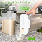 Viretec Rice Storage Container, 5 to 10lb Dry Food Airtight Dispenser, Pet Dog Cat Food Canister, BPA Free Clear Plastic Kitchen and Pantry Bin for Oatmeal, Cereal, Pasta, Flour Pack of 2 Grey - color: 3L+6L/Grey