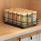 BOIVSHI Pull Out Spice Rack Organizer for Cabinet, Heavy Duty Slide Out Spice Rack Organizer for Kitchen Cabinets and Pantry, Fits Spices, Sauces, Canned Food (6.5''Wx10.5''Dx2.5''H) - size: 1 Tier,6.5''Wx10.5''Dx2.5''H