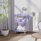 SYKIARIOL Kids Nightstand,Kids Bedside Table,Teen Girls Night Stand,Toddler Night Stand,End Table for Girls Room Storage,Purple Nightstand - color: Purple