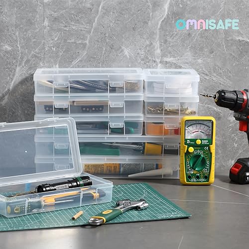 9 Pack Medium Plastic Hobby Art Craft Organizer,Clear Plastic Storage Containers with Latching Lid, for Pencil Box, Lego, Crayon - size: Medium - 9 Pack