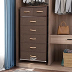 Crestlive Products Vertical Dresser Storage Tower - Sturdy Steel Frame, Wood Top, Easy Pull Fabric Bins, Wood Handles - Organizer Unit for Bedroom, Entryway, Closets - 7 Drawers (Brown) - color: Brown, style: 7 Drawers