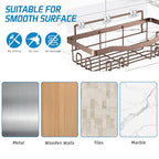 Youvip Adhesive Shower Caddy, No Drilling Bath Organizers 5 Pack, Rustproof Shelves with Soap Holder & Toothbrush Holder, Bathroom Organizers and Storage, Bronze - color: Bronze