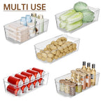 Clear Fridge Organizer, Refrigerator Organizer Bins with Handle, Freezer, Kitchen Cabinet, Pantry Organization, BPA Free Fridge Organizers (12.4 inch 8 Pack) - size: 12.4 inch 8 Pack