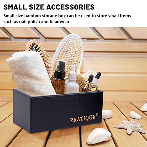 PRATIQUE Bamboo Drawer Organizer - Kitchen Utensil Organizer Silverware Tray Cutlery Holder，Office Desk Supplies and Accessories,8.9 * 5.9 * 2.6inch,Black - color: Black, size: 8.9*5.9*2.6 inch