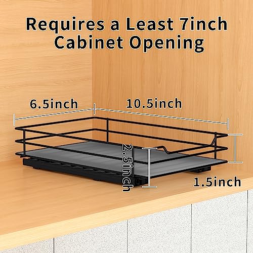 BOIVSHI Pull Out Spice Rack Organizer for Cabinet, Heavy Duty Slide Out Spice Rack Organizer for Kitchen Cabinets and Pantry, Fits Spices, Sauces, Canned Food (6.5''Wx10.5''Dx2.5''H) - size: 1 Tier,6.5''Wx10.5''Dx2.5''H