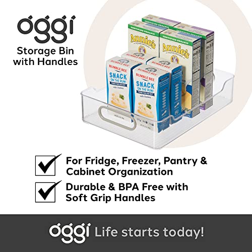 Oggi Cabinet/Drawer Storage Bin - 12" x 8.75", Clear/Gray, Ideal for Kitchen Organization, Pantry Storage, Fridge Organizing - Set of 6, (9771 (7771)) - size: 12" x 8.75" (set of 6)