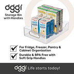 Oggi Cabinet/Drawer Storage Bin - 12" x 8.75", Clear/Gray, Ideal for Kitchen Organization, Pantry Storage, Fridge Organizing - Set of 6, (9771 (7771)) - size: 12" x 8.75" (set of 6)