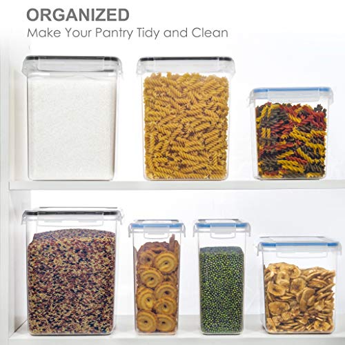 PANTRYSTAR Medium Food Storage Containers with Lids Airtight 2.5L /84.5Oz, for Flour, Sugar, Baking Supply, 3PCS BPA Free Plastic Canisters for Kitchen Pantry Organization - size: 2.5 L