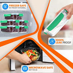 NutriChef 10-Piece Superior Glass Food Storage Containers Set (5 Containers + 5 Locking Lids),Stackable Meal-prep Design, BPA-free Airtight Clear Locking lids with Vent Lids & Air Hole, Wave - color: Wave Green