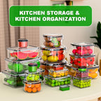 54 Pcs Food Storage Containers with Lids Airtight, (27 Containers &27 Lids) Reusable BPA-Free Plastic Food Containers for Kitchen Organization, Leak Proof Freezer/Microwave Safe Meal Prep Lunch Boxes - color: 54 Pcs