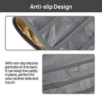 Teniux Remote Control Holder Faux Leather Armrest Organizer with 6 Pockets for recliner couch sofa, Armchair Caddy for Smart Phone, Book, Magazines, Ipad, Remotes (Dark Grey) - color: Dark Grey