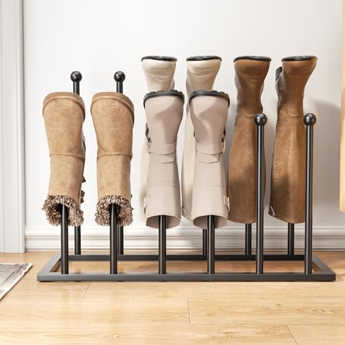 pickpiff Free Standing Shoe Racks - Black Metal Boot Rack for Dorm Room, Closet, Entryway, Bedroom, Patio Outdoor, Hallway, Black, Shoe Storage Fit for 6 Pairs - color: Black, size: Medium for 6 Pairs