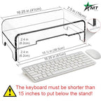 AMT Clear Acrylic Monitor Stand Riser 2 Tier, 5.5 Inches High Clear Computer Desk Organizer Shelf for Multi Media PC Storage Laptop