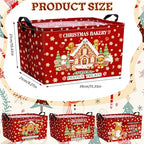 4 Pack Christmas Storage Bin Collapsible Large Christmas Gingerbread Man Storage Baskets for Gifts Canvas Laundry Basket Foldable Box with Handle for Office Home Bedroom Clothes Toys Decor - style: Gingerbread Man