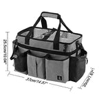 Large Cleaning Caddy Bag Built-in Sturdy Support Board, Cleaning Organizer with Detachable Divider, Cleaning Supply Tote with Adjustable Shoulder Strap&Waist Belt for Cleaners & Housekeeper - color: Grey