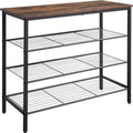 4-Tier Shoe Rack Organizer, Metal Mesh Shoe Storage Shelf, for Entryway, Hallway, Closet, Dorm Room, Industrial, Rustic Brown - size: 4-Tier