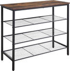 4-Tier Shoe Rack Organizer, Metal Mesh Shoe Storage Shelf, for Entryway, Hallway, Closet, Dorm Room, Industrial, Rustic Brown - size: 4-Tier