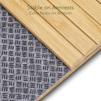 DETOR Couch Tray with Spacious 12.4" x 5.4" Storage Box, Natrual Bamboo Finish, Enhanced Non-Slip Felt Bottom, Sturdy Bamboo Slats, Fits Armrests 6" and Wider - color: Natural