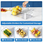 Mpotmiy 10 Pack Pantry Organizers and Storage,Clear Plastic Containers with 2 Dividers for Kitchen,Fridge Organization and Storage,Acrylic Bins for Pounches,Spice Packet,Snack organzier - style: 10pack