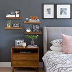 QEEIG Floating Shelves for Wall Bathroom Shelf Bedroom Kitchen Living Room Farmhouse Small Book Shelf 16 inch Set of 4, Brown (015-BN4) - color: A. Brown, size: 4pcs
