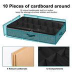 Under Bed Shoe Storage Organizer for Closet 2 Pack- Fits 32 Pairs Underbed Shoes Container Boxes Black - color: Black-32pairs, style: Regular Handle