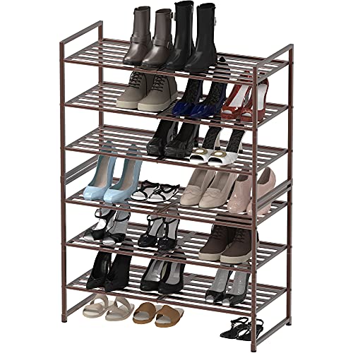 Simple Houseware 3-Tier Stackable Metal Panel Shoes Rack, Bronze - color: Bronze, style: Metal Panel