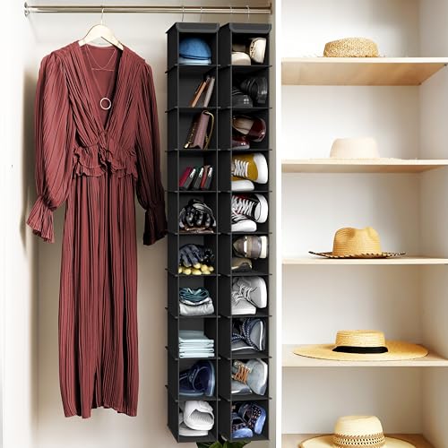 Simple Houseware 2 Pack 10 Shelves Hanging Organizer, Black - color: Black, size: 2-Pack