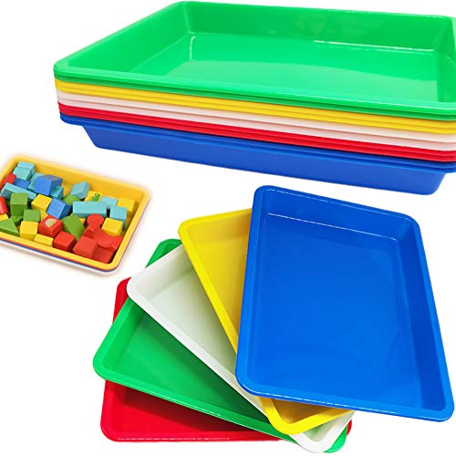 10 Pcs Plastic Art Trays,Multicolor Activity Tray Organizer Serving Tray for Crafts,DIY Projects,Painting,Beads,Organizing Supply - color: Multicolor