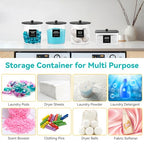 Laundry Pods Container & Dryer Sheet Holder, Laundry Room Organization and Storage Jars with Lids, Labels & Scoops for Powder Detergent Scent Booster, Black Lid - color: Black