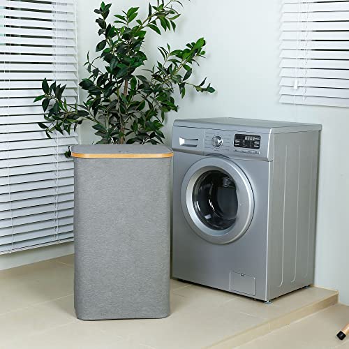 iEGrow Laundry Hamper with Lid, 110L Large Laundry Hamper with Handle and Lid, Collapsible Clothes Basket Organizer with Removable Inner Bag for Clothes Toys Towels - Grey - color: Grey, size: 110L