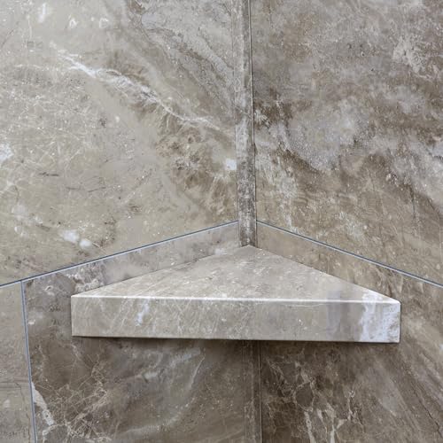 Palisade Vinyl Waterproof Corner Shower Shelf in Venetian Marble - color: Venetian Marble