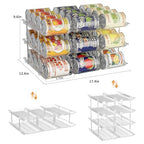 LXLXXL Can Organizer For Pantry 6 Tier*3 Canned Food Goods Organizer For Cabinet Clear Automatic Rolling Can Storage Organizer Pantry Holders Rack - size: 6Tier*3